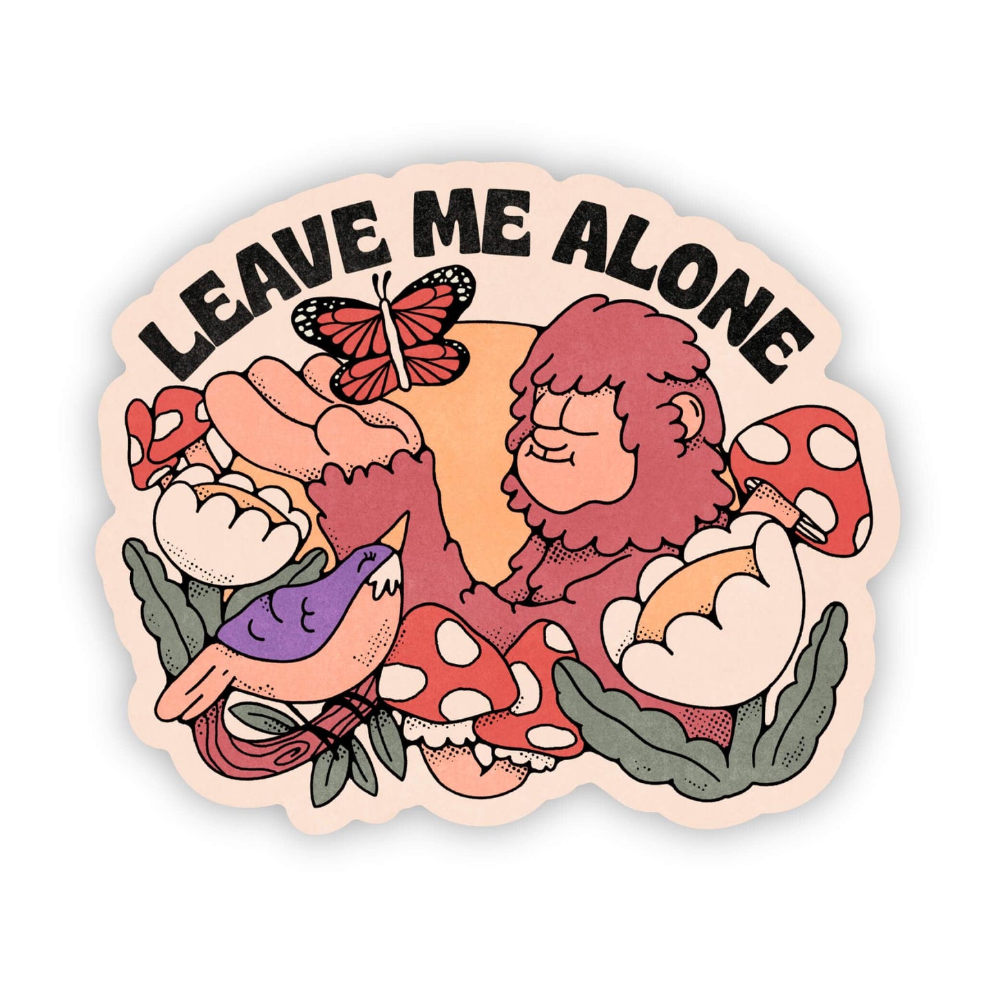 "Leave me alone" Bigfoot Nature Sticker