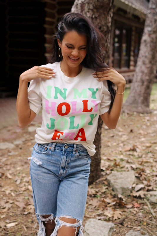 Holly Jolly Era | Vintage White | Short Sleeve Tee
