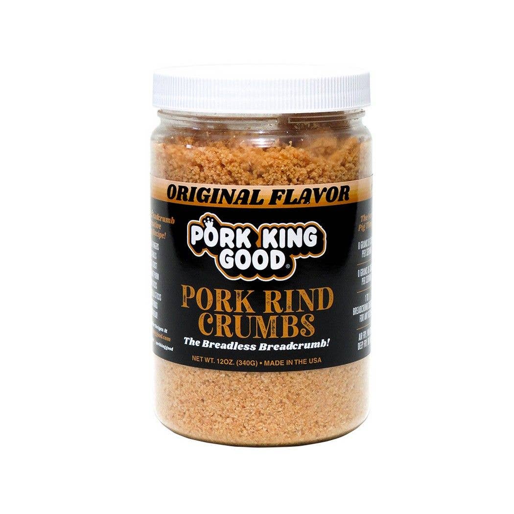 Pork King Good Original Flavor Pork Rinds Crumbs 12oz Jar