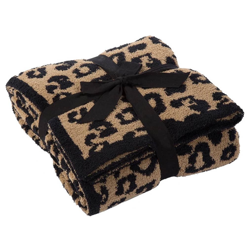 Black Leopard Blanket