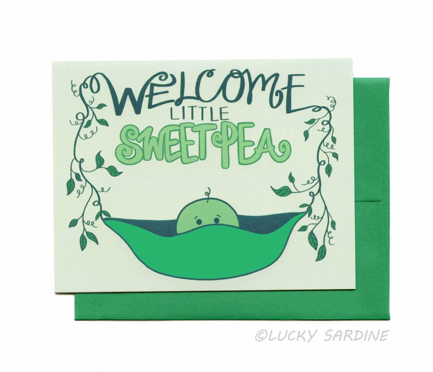 Welcome Little Sweet Pea Baby Greeting Card