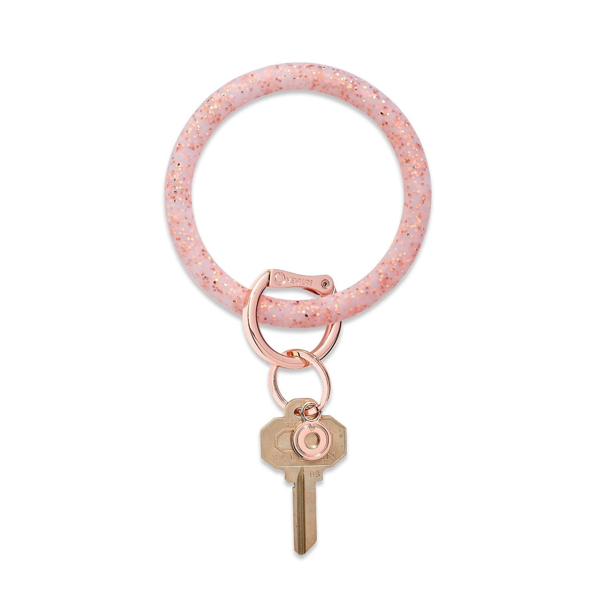 Silicone Big O® Key Ring - Rose Gold Confetti – The Bluebird Nest