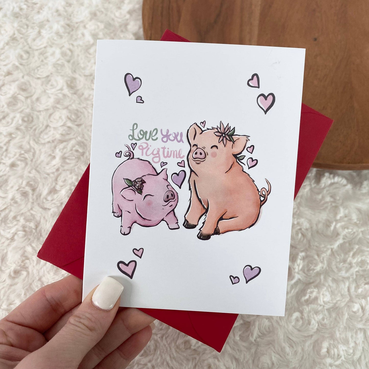 Love You Pig Time Greeting Card