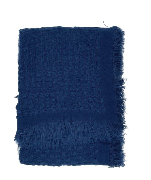 Waffle Weave Solid 50"X60" Throw Blanket with Fringe