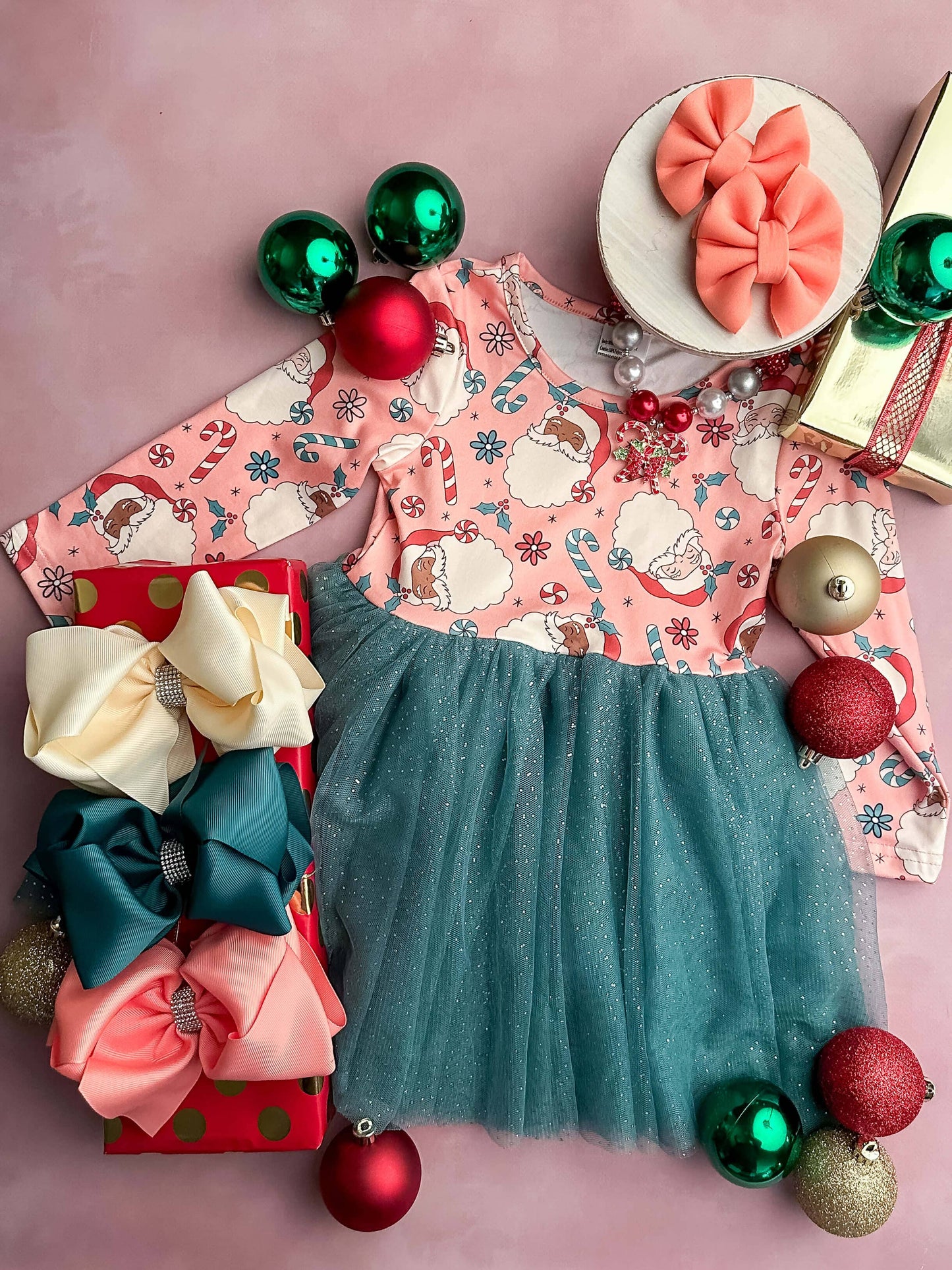 Santa & Candy Canes Sparkle Tutu Dress