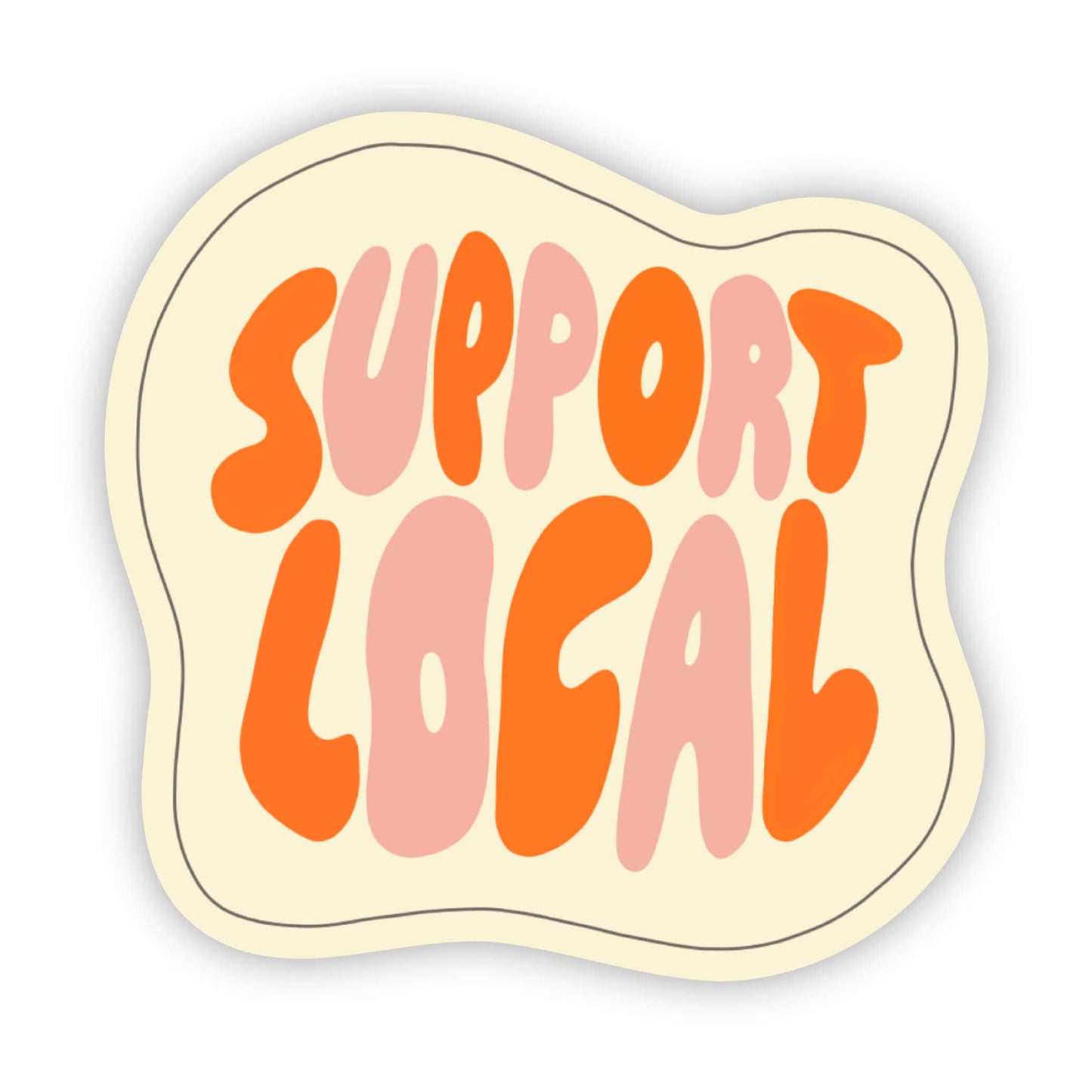 "Support Local" Retro Sticker