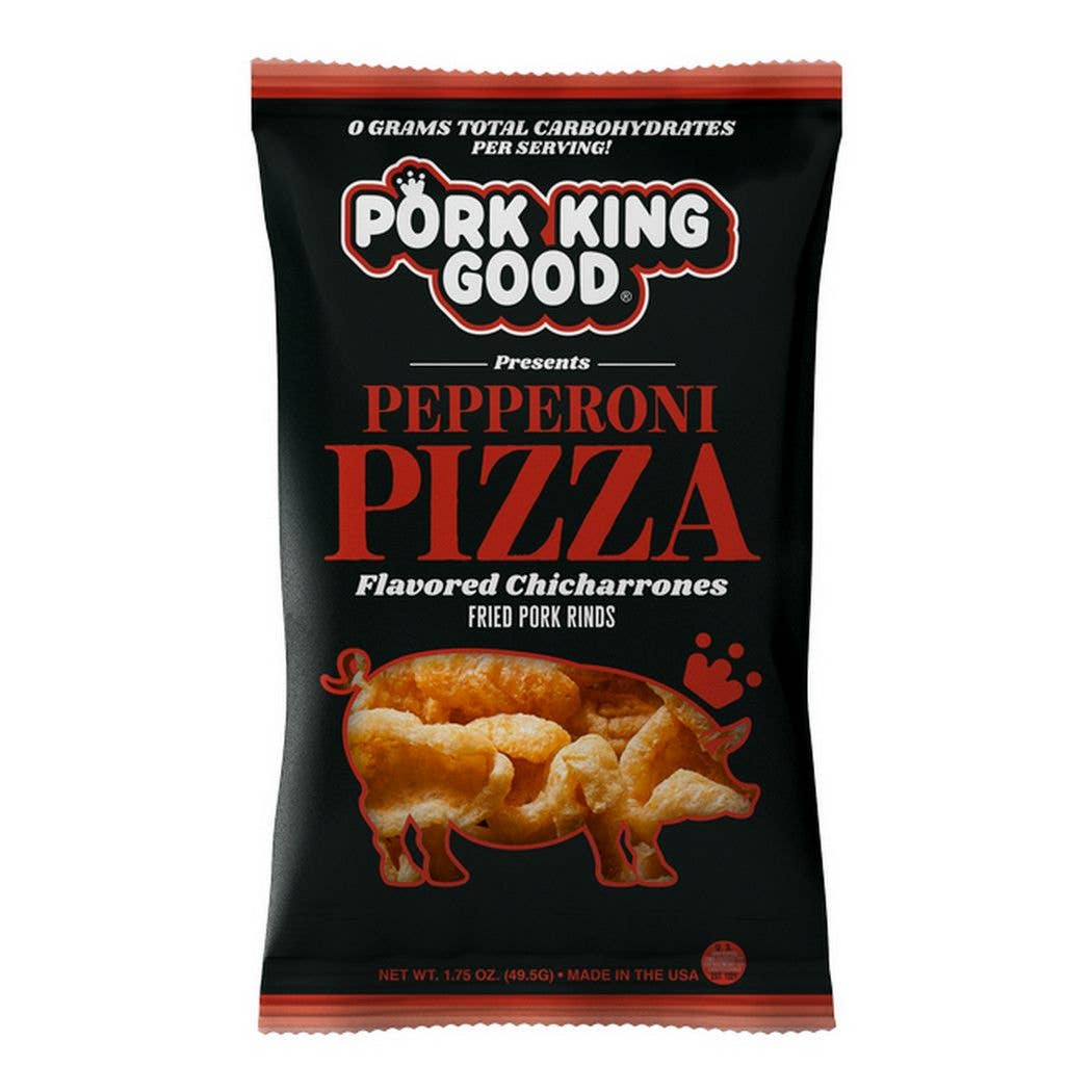 Pork King Good Pepperoni Pizza Pork Rinds  1.75oz Bag
