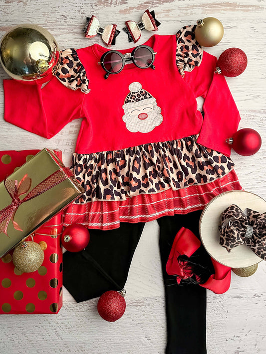 Wild About Santa Ruffled Top &  Legging Set