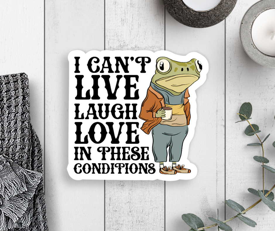 Live Laugh Love Frog Vinyl Sticker