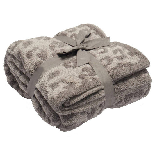 Grey Leopard Blanket